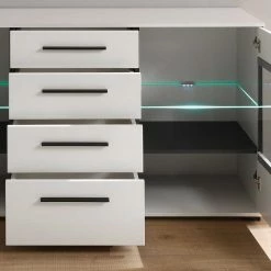 Bestpreis 🧨 Design Sideboard Nennja In Weiß Hochglanz Glas 👍 11 Bestpreis 🧨 Design Sideboard Nennja In Weiß Hochglanz Glas 👍 -Reanna Shop design sideboard weiss hochglanz glas 150 cm nennja 05