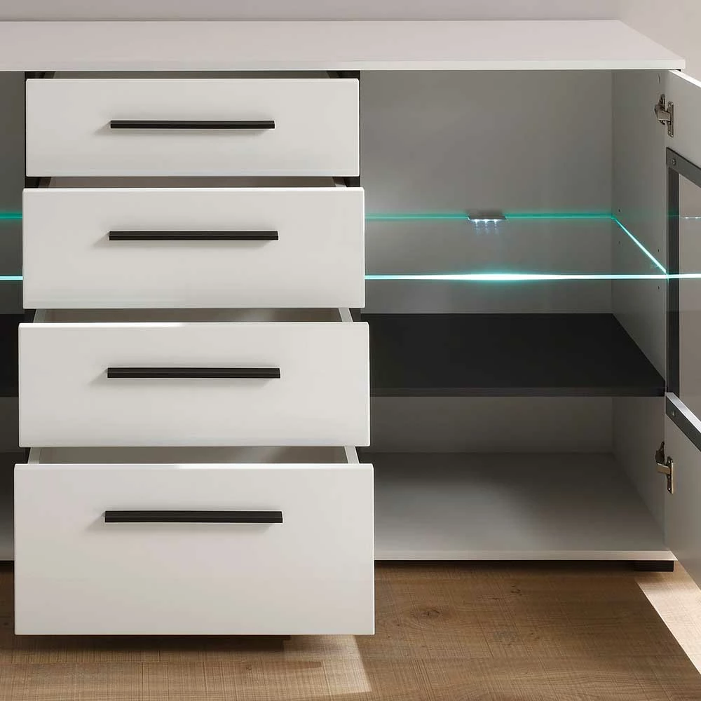 Bestpreis 🧨 Design Sideboard Nennja In Weiß Hochglanz Glas 👍 6 Bestpreis 🧨 Design Sideboard Nennja In Weiß Hochglanz Glas 👍 – Bild 6