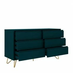 Bestes Angebot ❤️ Dunkelblaue Kommode Mit Sechs Schubladen - Buryas ✨ 9 Bestes Angebot ❤️ Dunkelblaue Kommode Mit Sechs Schubladen - Buryas ✨ -Reanna Shop dunkelblaue kommode mit sechs schubladen metallfuessen in gold buryas 03