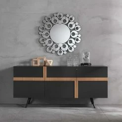 Großhandel ⭐ Dunkelgraue Esszimmer Kommode Mit Furnier - Dioba 👏 -Reanna Shop dunkelgraue esszimmer kommode mit furnier eiche topp qualitaet dioba 01