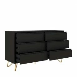 Großhandel 👍 Dunkelgraue Kommode Im Skandinavischen Stil - Palium 👍 -Reanna Shop dunkelgraue kommode im skandinavischen stil mit sechs schubladen palium 03