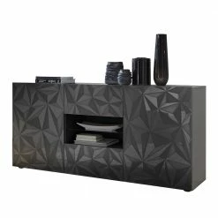 Beste Bewertungen von 🎁 Dunkelgraues Design-Sideboard In Hochglanz Lackiert - Kuriasna ✔️