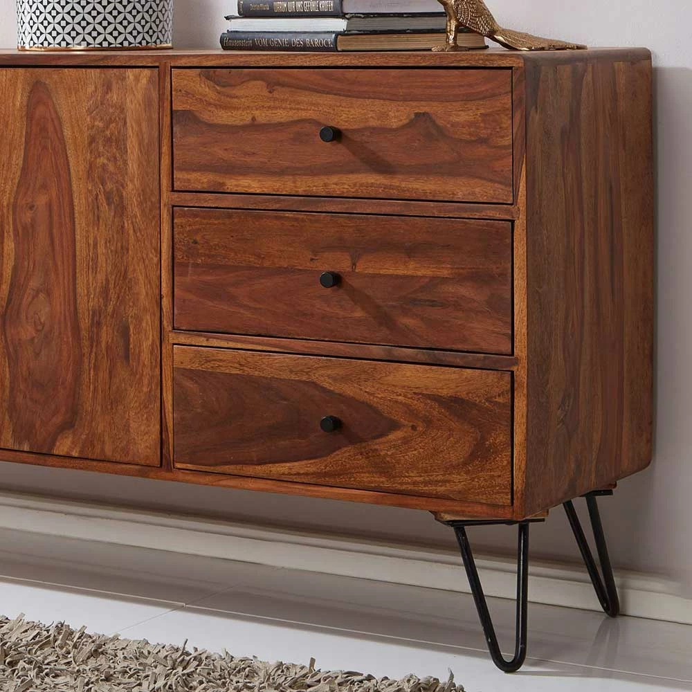 Budget 👏 Elegantes Loft Sideboard Aus Sheesham Holz - Basserini 🎁 5 Budget 👏 Elegantes Loft Sideboard Aus Sheesham Holz - Basserini 🎁 – Bild 5