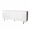 Billig ⌛ Elegantes Sideboard In Weiß & Nussbaum - Luzillo 👏