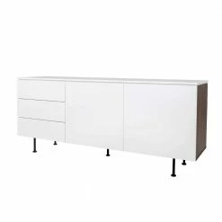 Billig ⌛ Elegantes Sideboard In Weiß & Nussbaum - Luzillo 👏