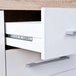 Rabatt 👍 Esszimmer Anrichte Plestna In Weiß 🛒 -Reanna Shop esszimmer anrichte weiss eiche saegerau plestna 03