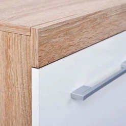 Rabatt 👍 Esszimmer Anrichte Plestna In Weiß 🛒 -Reanna Shop esszimmer anrichte weiss eiche saegerau plestna 05