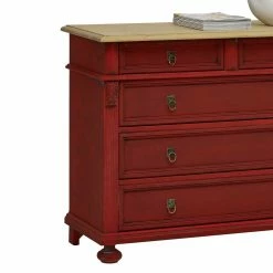 Bestpreis 🎉 Esszimmer Sideboard Ministra In Rot 🤩 -Reanna Shop esszimmer sideboard rot fichte massivholz ministra 02