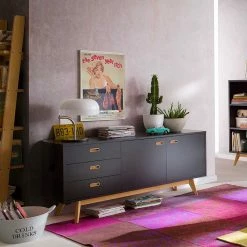 Billig 🌟 Esszimmer Sideboard Cofresi In Schwarz Eiche 🧨