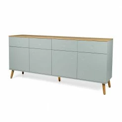 Top 10 ✨ Griffloses Sideboard Mit Push-to-Open Akdova In Hellgrün & Eiche Furnier 🎁