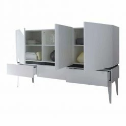 Am billigsten 👏 Große Design Kommode In Weiß - Omidas ⭐ -Reanna Shop grosse design kommode in weiss mit 3 schubladen 3 tueren omidas 04