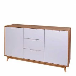 Rabatt 😍 Große Kombi-Kommode In Weiß & Kiefer - Ilerta 😀