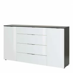 Beste Bewertungen von ✔️ Große Kommode In Anthrazit & Weiß Glas - Hemstri 😍