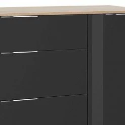 Coupon 🌟 Großes Wohnzimmer Sideboard In Anthrazit Glas - Adricia 🌟 -Reanna Shop grosses wohnzimmer sideboard in anthrazit glas und sonoma eiche dekor adricia 03