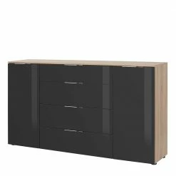 Coupon 🌟 Großes Wohnzimmer Sideboard In Anthrazit Glas - Adricia 🌟