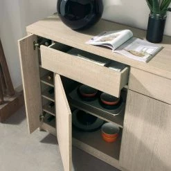 Bestes Angebot ❤️ Helles Sideboard Cranessa Grifflos ⭐ -Reanna Shop helles sideboard grifflos dekor sonoma eiche 151cm breit cranessa 04