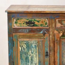 Schlussverkauf 😀 Highboard Jamaica Im Shabby Chic Design ❤️ -Reanna Shop highboard shabby chic design teakholz jamaica 03