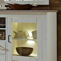 Besorgen 🔥 Highboard Rozasa In Weiß Taupe ❤️ -Reanna Shop highboard weiss taupe glas rozasa 03