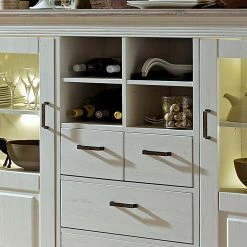 Besorgen 🔥 Highboard Rozasa In Weiß Taupe ❤️ -Reanna Shop highboard weiss taupe glas rozasa 04