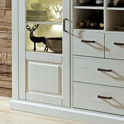 Besorgen 🔥 Highboard Rozasa In Weiß Taupe ❤️ -Reanna Shop highboard weiss taupe glas rozasa 05