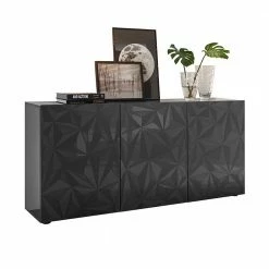 Aktion 🔔 Hochglänzendes Designsideboard In Anthrazit - Kuriasna 😍