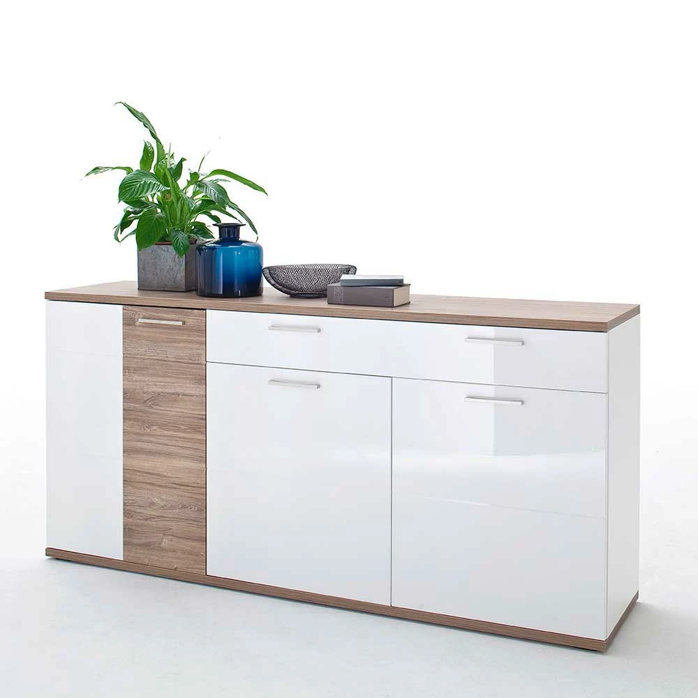 Auslauf 💯 Hochglanz Sideboard In Weiß - Icadro 🎉 2 Auslauf 💯 Hochglanz Sideboard In Weiß - Icadro 🎉 – Bild 2