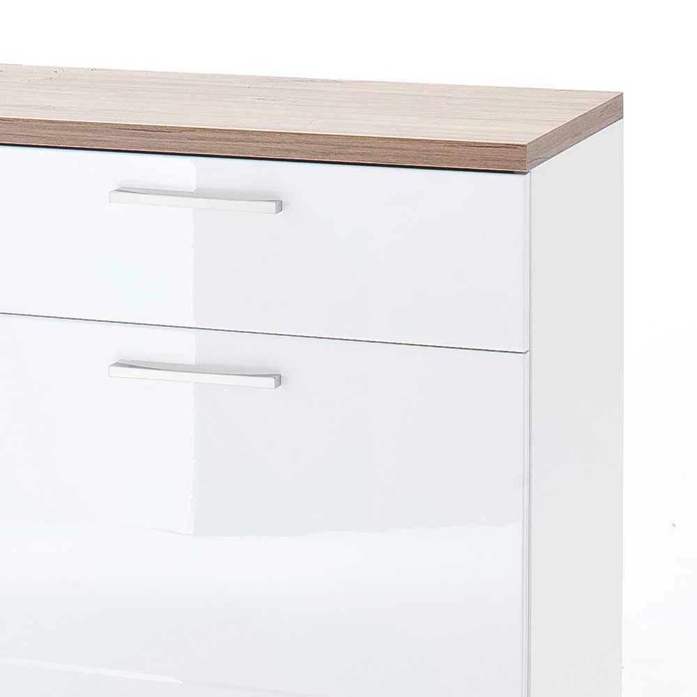 Auslauf 💯 Hochglanz Sideboard In Weiß - Icadro 🎉 5 Auslauf 💯 Hochglanz Sideboard In Weiß - Icadro 🎉 – Bild 5