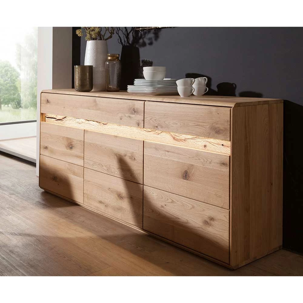 Rabatt ✨ Hochwertiges Wildeiche Sideboard 184x86x44 Cm - Acmida 🤩 2 Rabatt ✨ Hochwertiges Wildeiche Sideboard 184x86x44 Cm - Acmida 🤩 – Bild 2