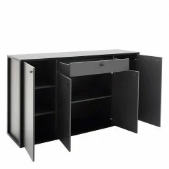Coupon 💯 Hohes Sideboard In Grau & Anthrazit - Ridona 🎉 -Reanna Shop hohes sideboard in grau anthrazit mit metallgriffen 165x92x44 ridona 04
