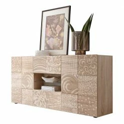 Blitzangebot 🔔 Holzdekor Sideboard In Sonoma-Eiche - Bielvas ✔️