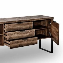 Aktion 🔥 Industrial Sideboard Mit Viel Bodenfreiheit - Srecla 😉 -Reanna Shop industrial sideboard mit viel bodenfreiheit in vintage eiche dekor schwarz srecla 03