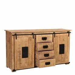 Blitzangebot 😍 Industrial Sideboard Mit Zwei Schiebetüren - Eswan 🎉 -Reanna Shop industrial sideboard mit zwei schiebetueren vier schubladen eswan 02