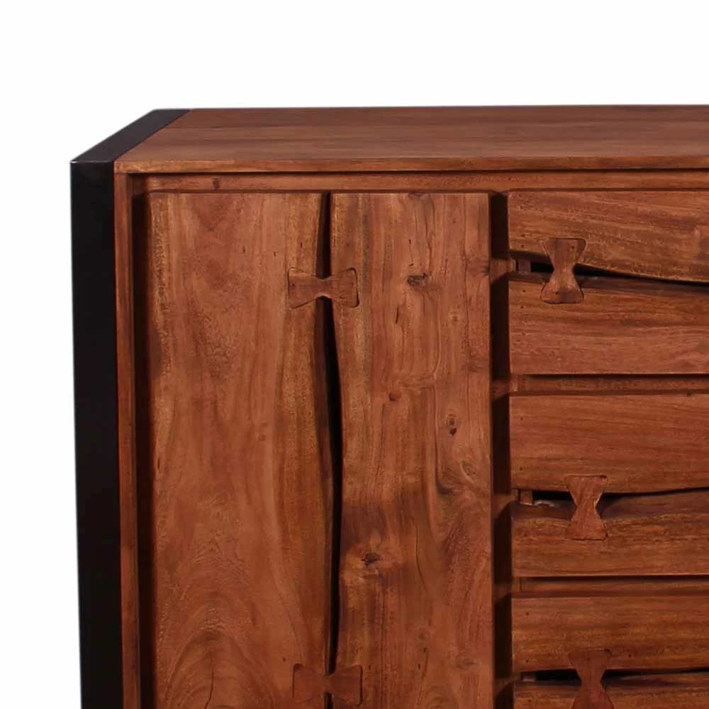 Rabatt ✔️ Industry Sideboard Aus Akazie Cognac Smantana & Metall Schwarz 🤩 3 Rabatt ✔️ Industry Sideboard Aus Akazie Cognac Smantana & Metall Schwarz 🤩 – Bild 3