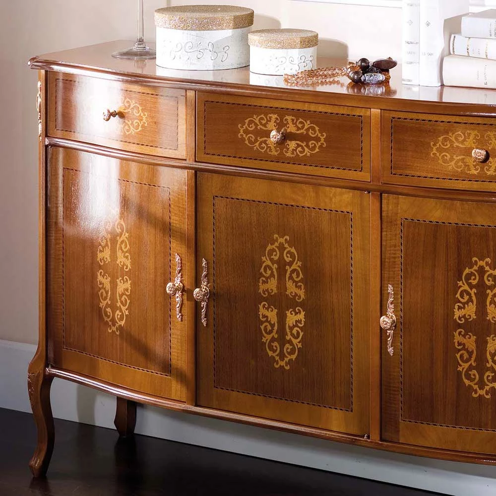 Aktion 💯 Italienisches Barock Sideboard Natale In Nussbaum Mit Intarsien 🔥 2 Aktion 💯 Italienisches Barock Sideboard Natale In Nussbaum Mit Intarsien 🔥 – Bild 2