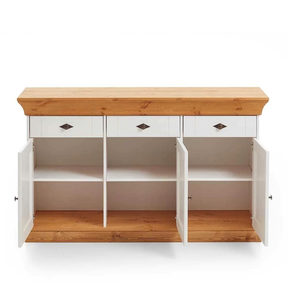 Billig 🎉 Kiefer Esszimmer Sideboard Sibiuta In Weiß ⭐ 3 Billig 🎉 Kiefer Esszimmer Sideboard Sibiuta In Weiß ⭐ – Bild 3