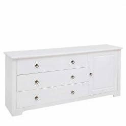 Angebote 🎉 Kiefernholz Kommode In Weiß Lackiert - Velriva I 💯