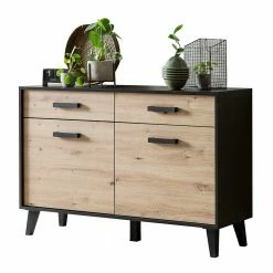 Neu ⭐ Kombi-Kommode In Wildeiche & Schwarz - Paniera 😉