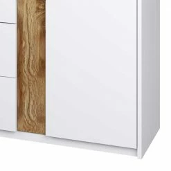 Bestpreis 🌟 Kombi Sideboard In Weiß & Asteiche - Solvidda 🔔 -Reanna Shop kombi sideboard in weiss asteiche mit sockel unterbau solvidda 04