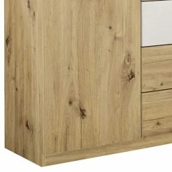 Beste Bewertungen von 🔥 Kommode In Asteiche Dekor Mit Weiß - Anviessa 🔔 -Reanna Shop kommode in asteiche dekor mit weiss mit vier schubladen zwei tueren anviessa 02