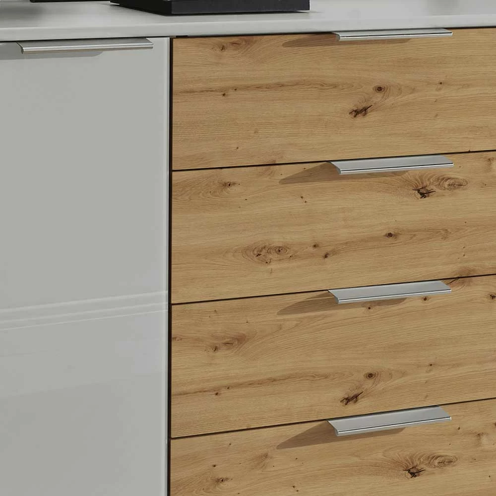 Brandneu 🔔 Kommode In Hellgrau & Eiche Bianco - Yanicas 👏 4 Brandneu 🔔 Kommode In Hellgrau & Eiche Bianco - Yanicas 👏 – Bild 4