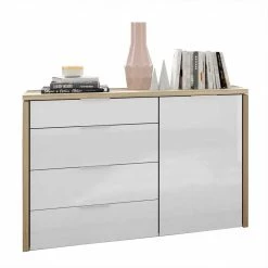 Großhandel 👏 Kommode In Weiß HG & Eiche NB - Pyrko 🎉