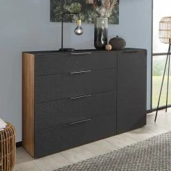 Bestpreis 🤩 Kommode Mit Tür & Schubladen In Anthrazit - Carlotte 👍 8 Bestpreis 🤩 Kommode Mit Tür & Schubladen In Anthrazit - Carlotte 👍 -Reanna Shop kommode mit tuer schubladen in anthrazit glasbeschichtet eiche nb carlotte 02