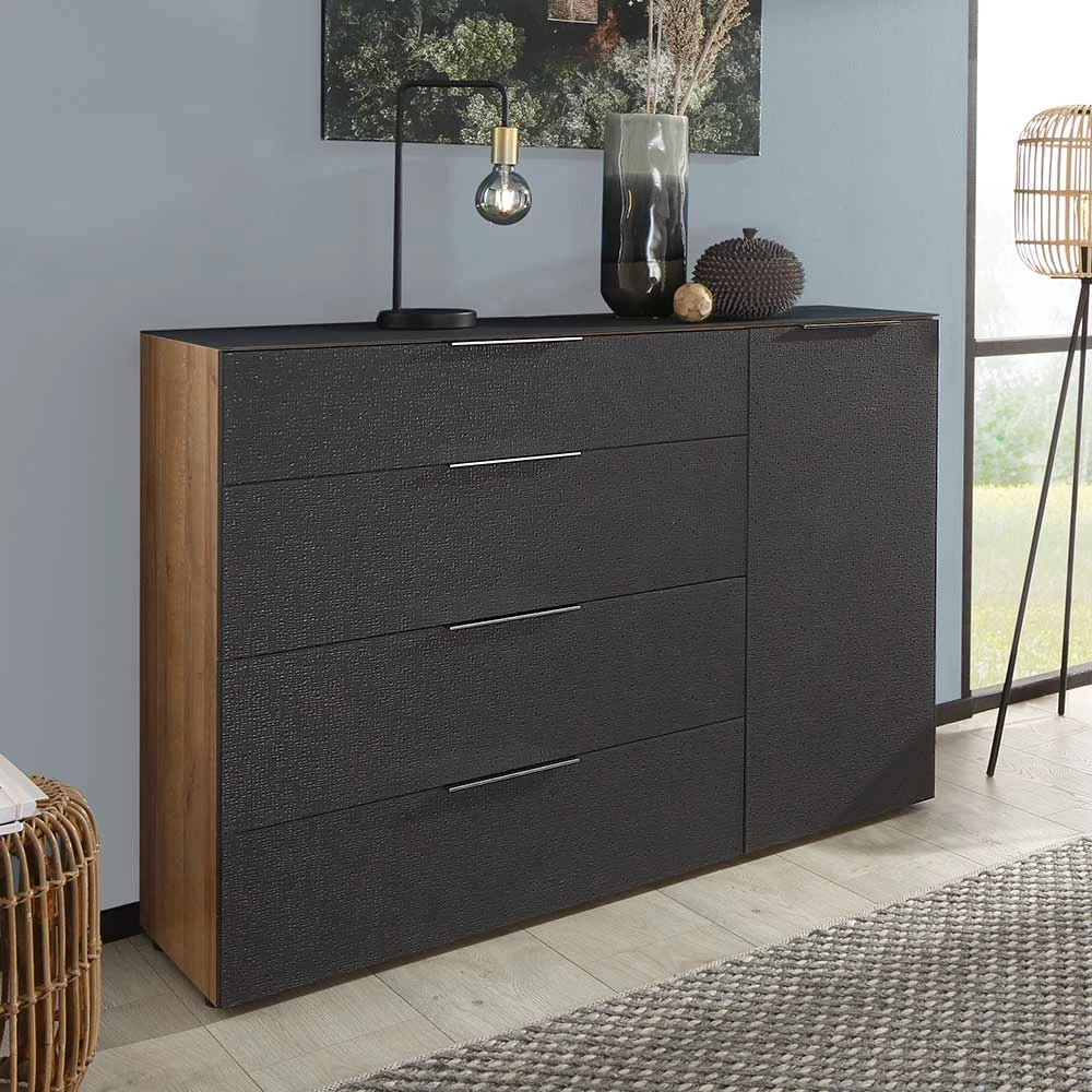 Bestpreis 🤩 Kommode Mit Tür & Schubladen In Anthrazit - Carlotte 👍 3 Bestpreis 🤩 Kommode Mit Tür & Schubladen In Anthrazit - Carlotte 👍 – Bild 3