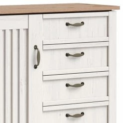 Aktion 🔔 Landhaus Kombi-Kommode In Weiß - Malvissa ✔️ -Reanna Shop landhaus kombi kommode in weiss und eiche 117x86x41 malvissa 05