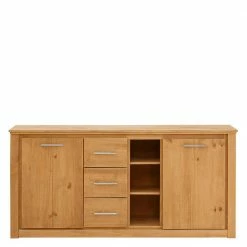 Bestpreis 🤩 Landhaus Sideboard Aus Kiefer Gebeizt Geölt - Karima ⌛ -Reanna Shop landhaus sideboard aus kiefer gebeizt geoelt 2 tuerig 3 schubladen 3 faecher karima 02