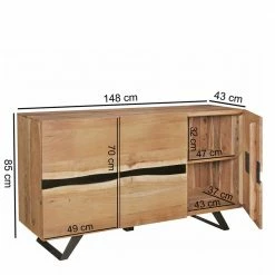 Aktion 👏 Loft Style Sideboard Draguno Aus Akazie Massiv ⭐ -Reanna Shop loft style sideboard aus akazie massiv metall draguno 04