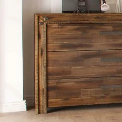 Rabatt ✔️ Massivholz Sideboard Locester In Braun ✨ -Reanna Shop massivholz sideboard braun schubladen locester 02