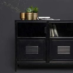 Budget 🥰 Metall Industry Sideboard Im Spind Design - Lombadossa 👍 -Reanna Shop metall industry sideboard im spind design in schwarz lackiert lombadossa 05