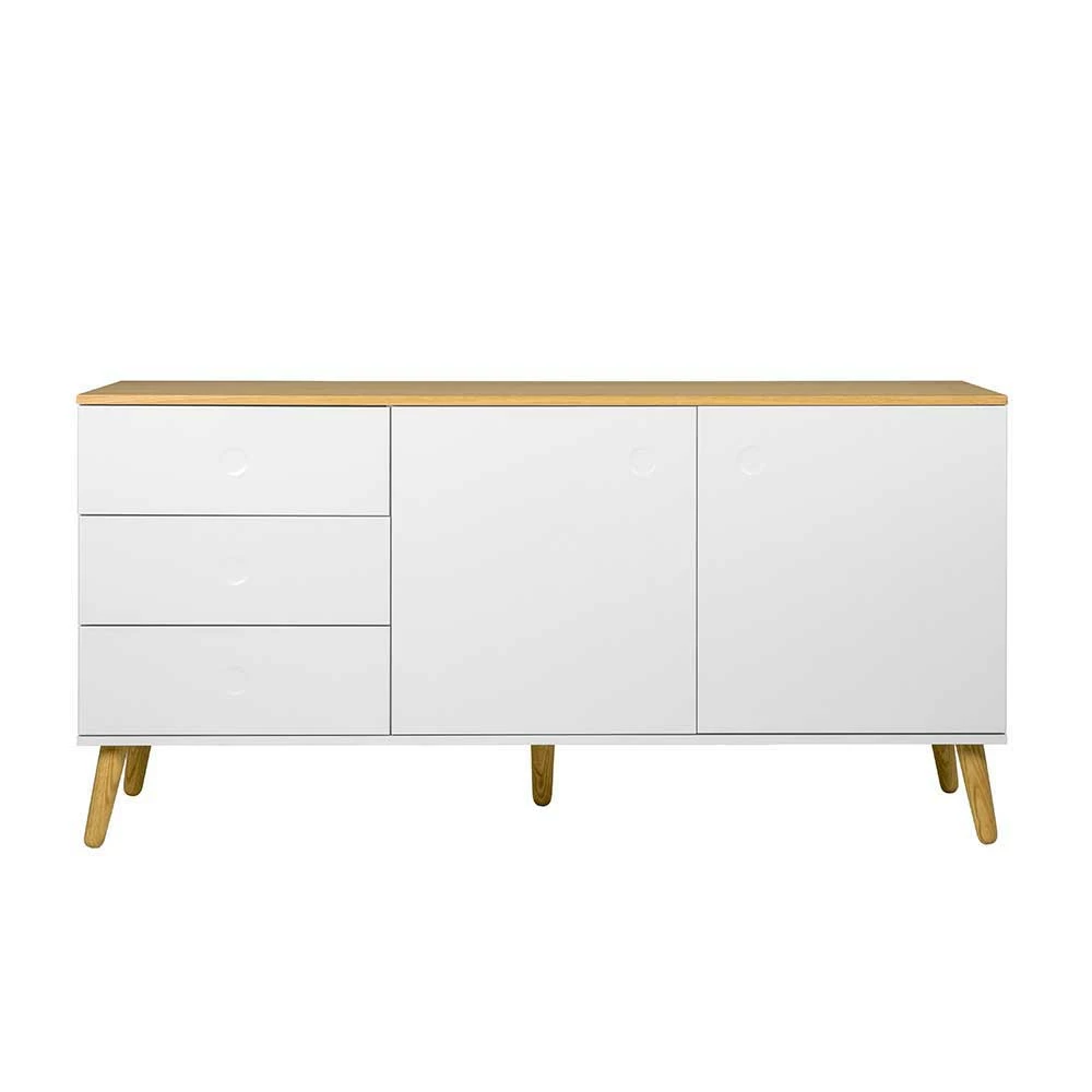 Am billigsten 🎁 Mid Century Sideboard In Weiß & Eiche Vudian Ohne Griffe 🌟 2 Am billigsten 🎁 Mid Century Sideboard In Weiß & Eiche Vudian Ohne Griffe 🌟 – Bild 2
