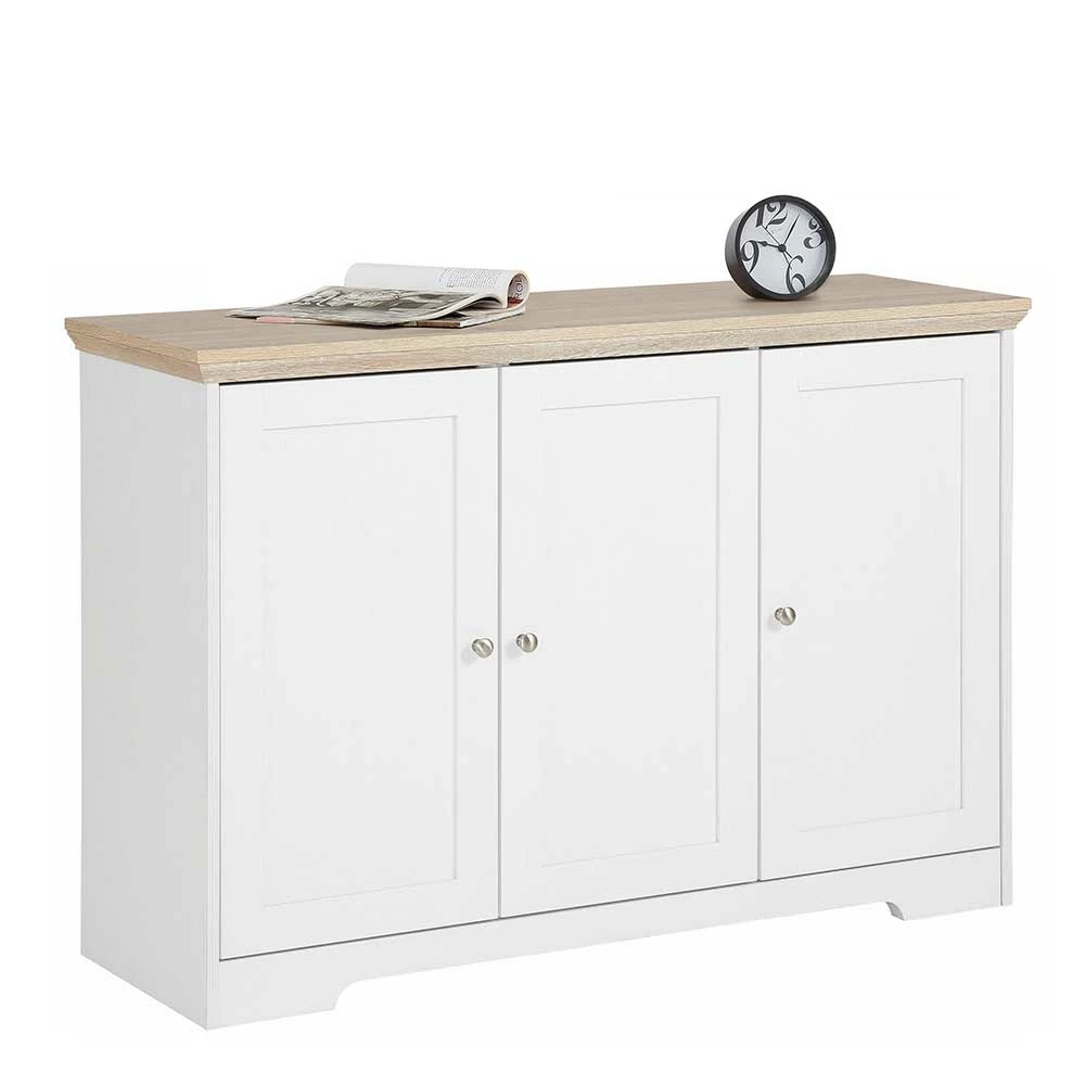 Bester Verkauf ✔️ Modern Country Türen-Kommode In Weiß & Eiche - Akedra 🥰 2 Bester Verkauf ✔️ Modern Country Türen-Kommode In Weiß & Eiche - Akedra 🥰 – Bild 2